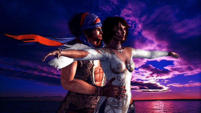 Prince of Persia characters in Titanic pose