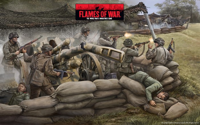 Flames of War WWII Soldiers with Cannon