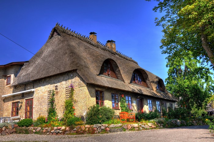 Thatched roof house in Germany