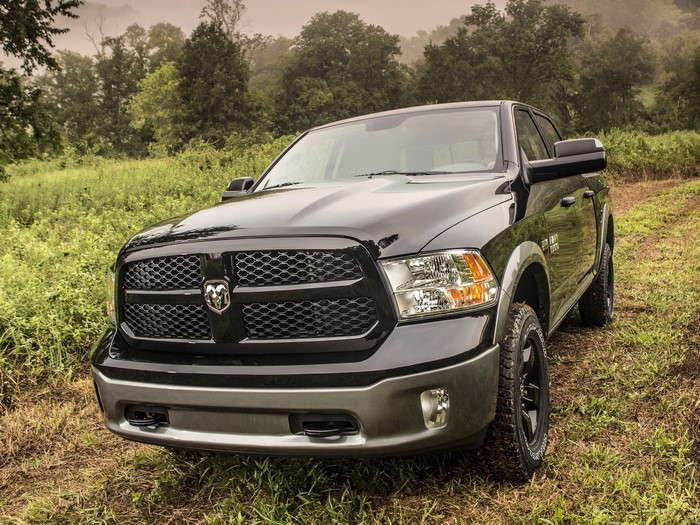Black Dodge Ram Truck in a Field