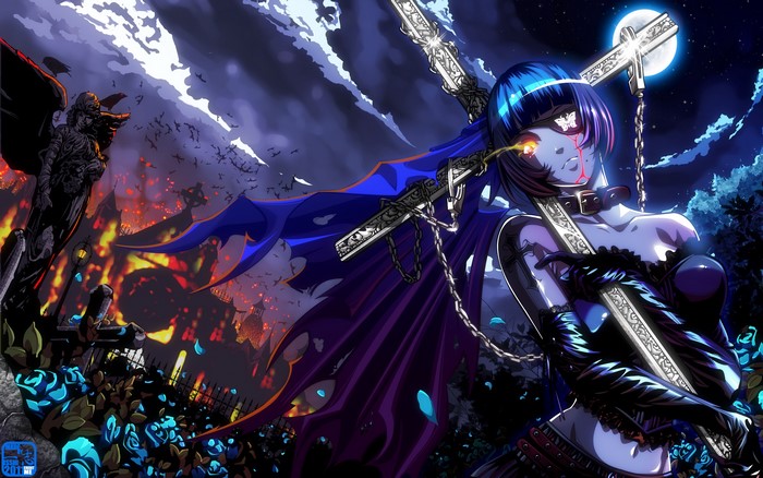 Ikkitousen: Dark Fantasy Cemetery Scene