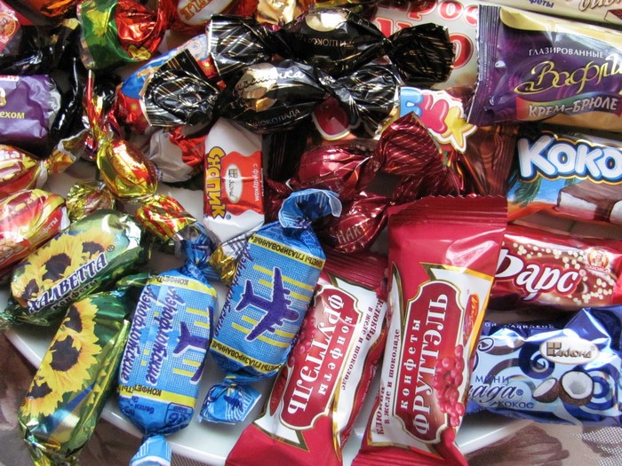 Assortment of Russian candies