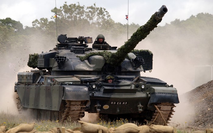 British Challenger 2 tank in action
