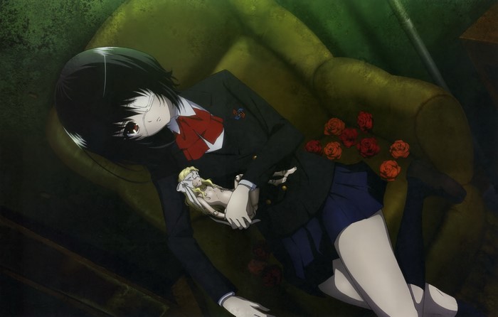 Misaki Mei from Another holding a doll