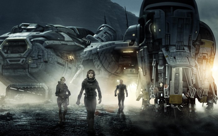 Prometheus crew walking towards spacecraft
