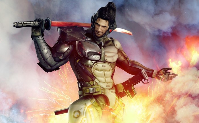 Raiden from Metal Gear Rising: Revengeance with a sword