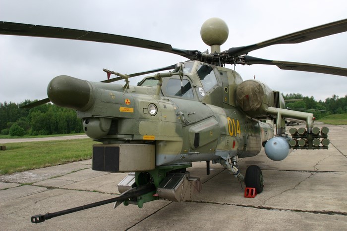 Russian Mi-28 attack helicopter with rockets