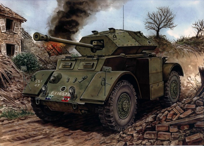 Staghound Mk III Armored Car in Combat