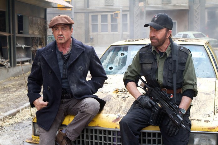 Sylvester Stallone and Chuck Norris from The Expendables