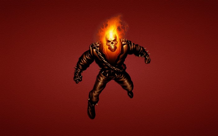Ghost Rider with flaming skull