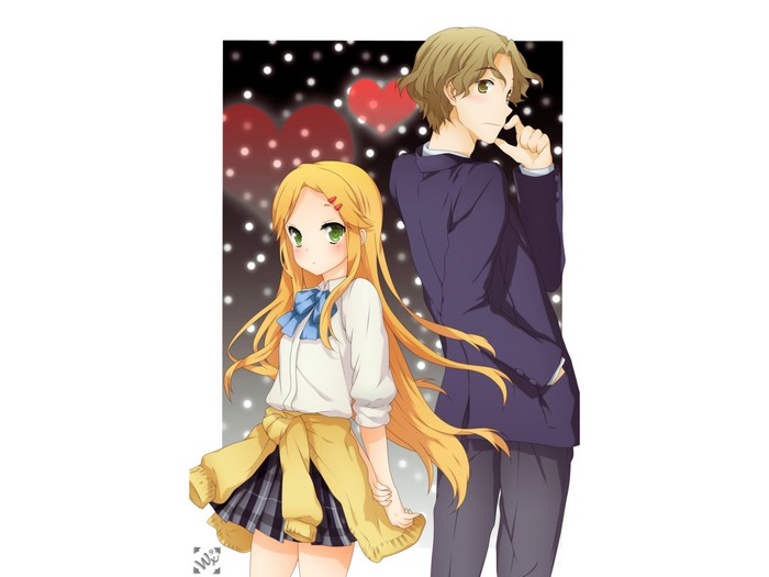 Young girl and young man from Kokoro Connect