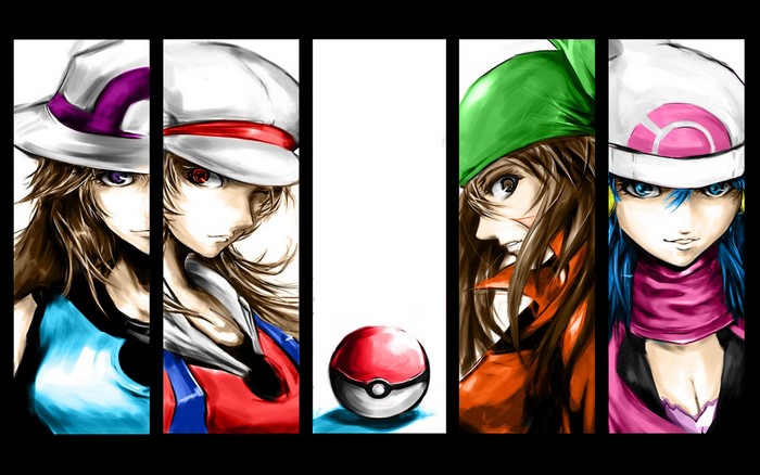 Pokemon characters with a Pokeball