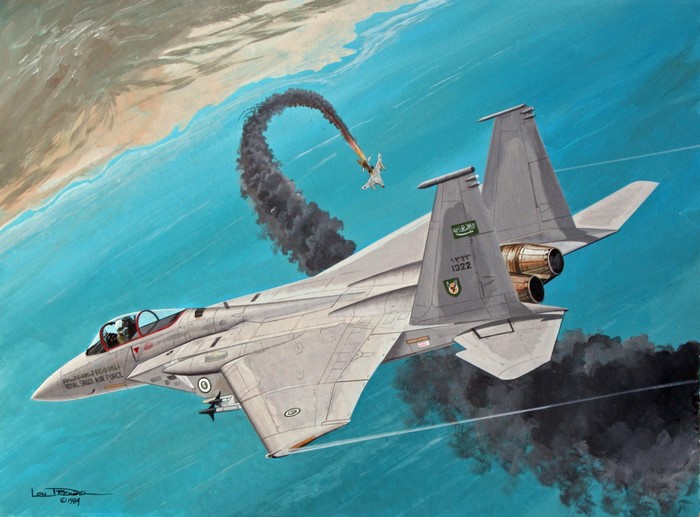 Saudi F15 Fighter Jet in Aerial Combat