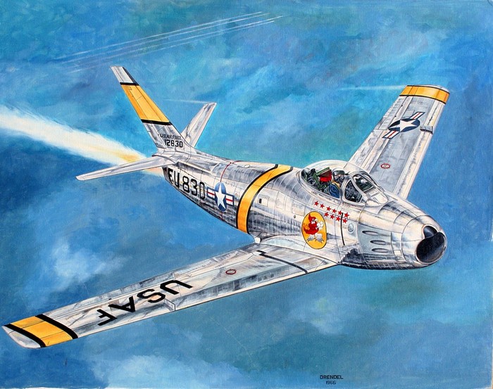 F-86 Sabre Jet Fighter Painting