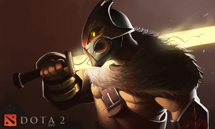 Axe from DOTA 2 holding a glowing axe