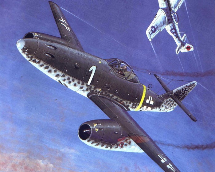 Messerschmitt Me 262 jet fighter in combat