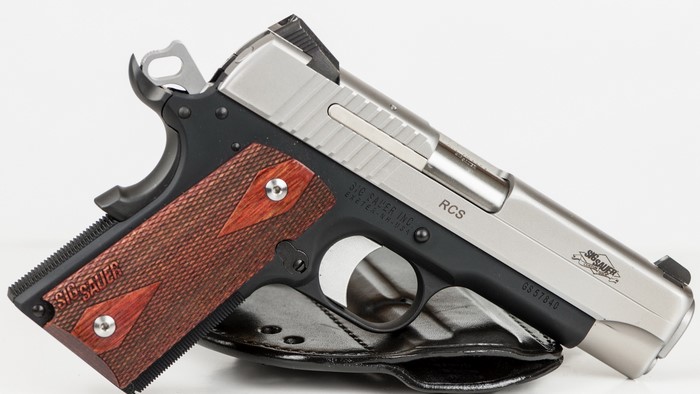SIG Sauer 1911 RCS pistol in a holster