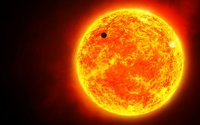 Planet transiting the Sun