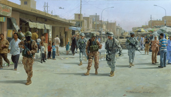 Soldiers in a Middle Eastern Market