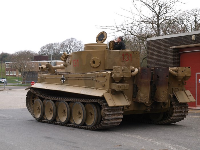 Tiger tank with a man in the turret