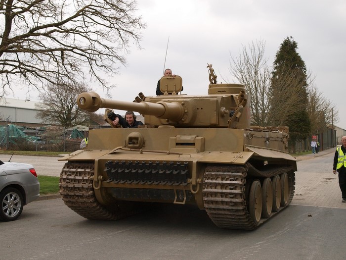 Tiger tank with people inside