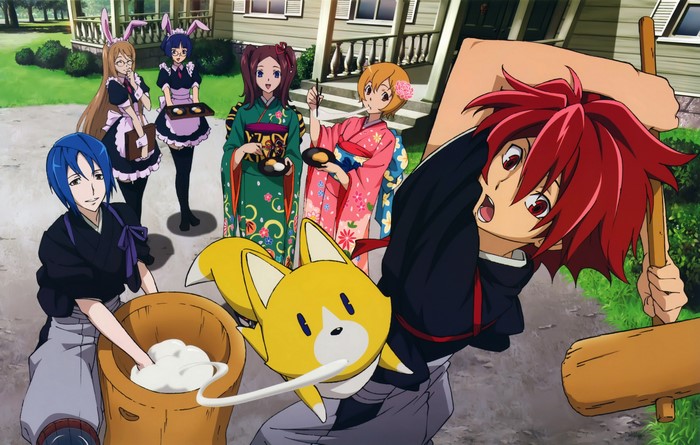 Star Driver: Kagayaki no Takuto characters making mochi