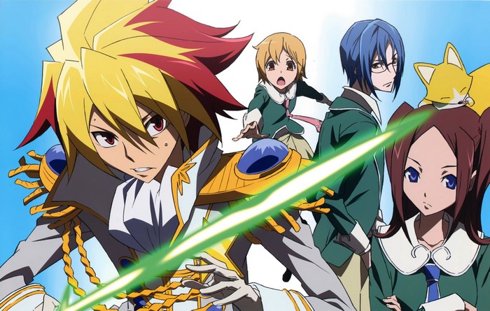 Star Driver: Kagayaki no Takuto characters with green energy sword