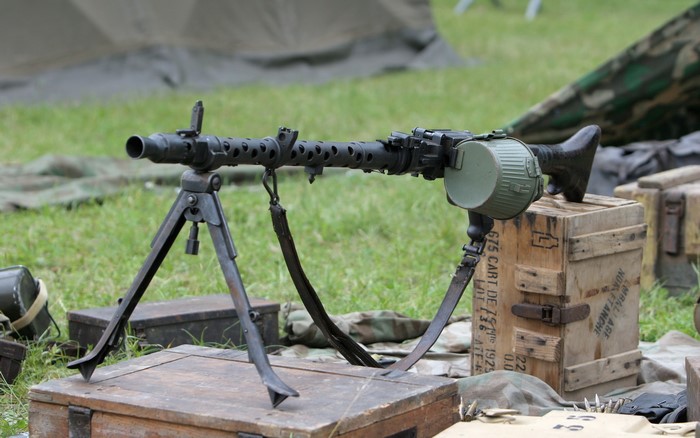 MG-34 machine gun on a tripod