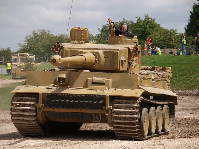 Tiger tank with crew