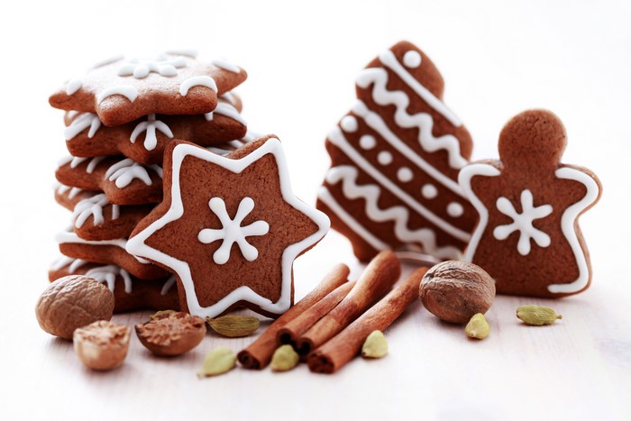 Christmas gingerbread cookies with spices