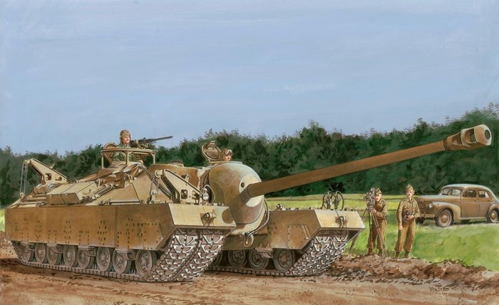 British A39 Tortoise tank destroyer and crew