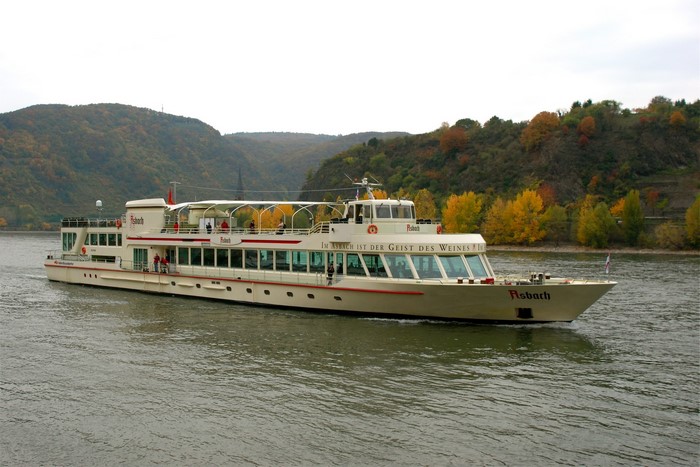The MS Rhein Melodie river cruise ship on the Rhine River