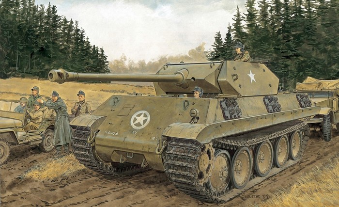 American M18 Hellcat tank destroyer and personnel