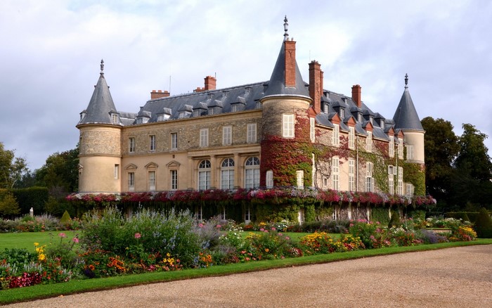 Chateau de Rambouillet castle in France with gardens