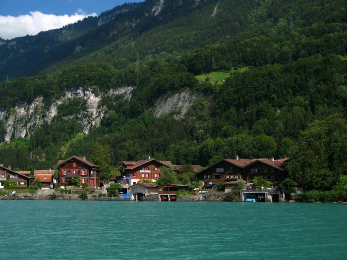 Iseltwald village on Lake Brienz, Switzerland