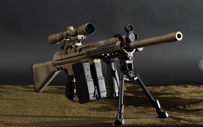 HK51 sniper rifle with bipod and scope