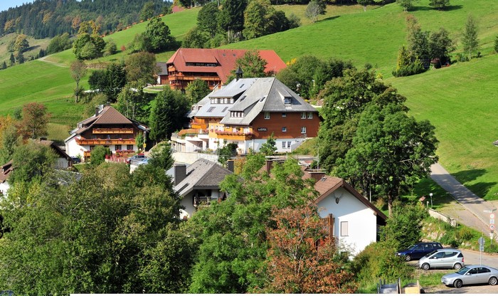 Buildings on a grassy hillside in Germany