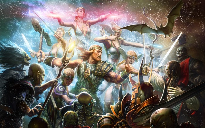 King's Bounty characters in battle