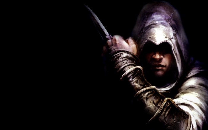 Assassin from Assassin's Creed holding a dagger