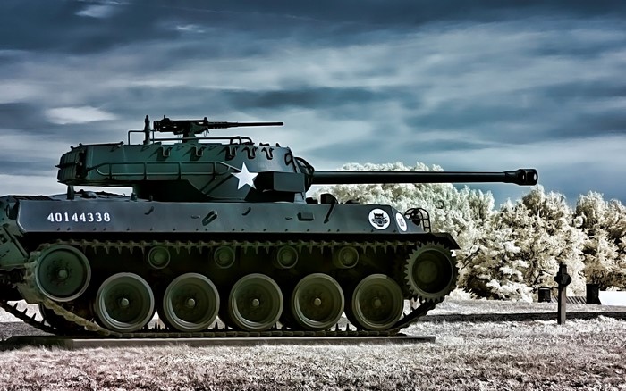 M18 Hellcat tank with US star insignia