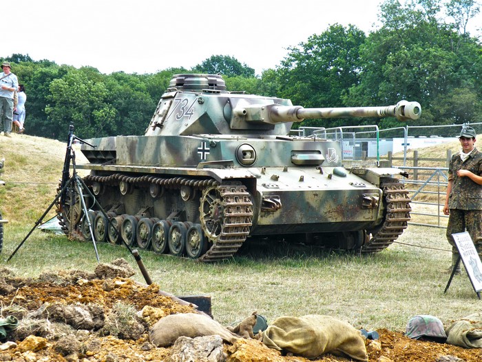 German Panzer IV tank with soldiers