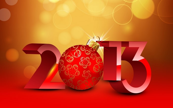 Happy New Year 2013 with Christmas Ornament