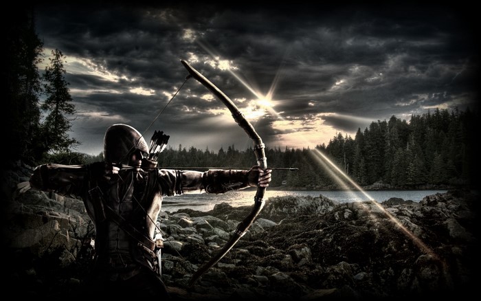 Assassin from Assassin's Creed with bow and arrow