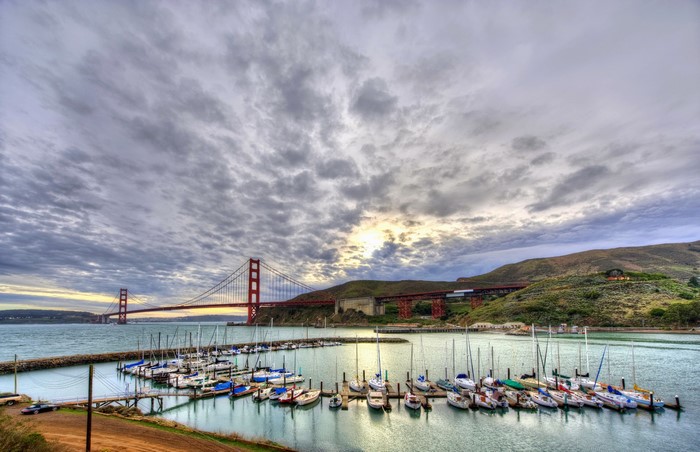 Golden Gate Bridge and Marina in San Francisco