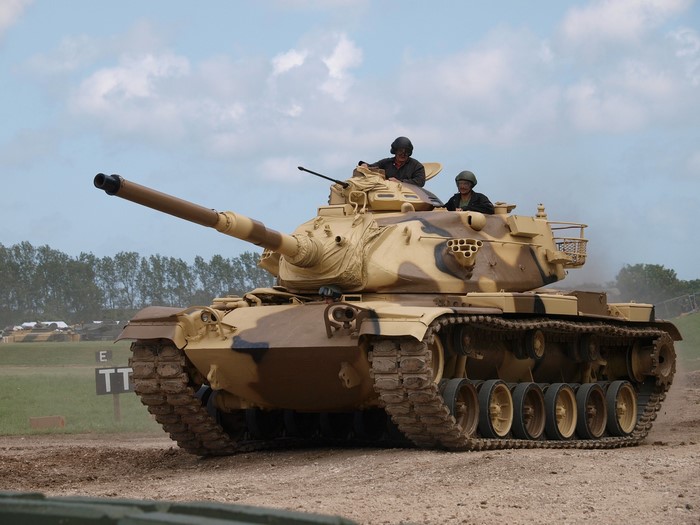 M48A1 Tank with Crew in Desert Camouflage