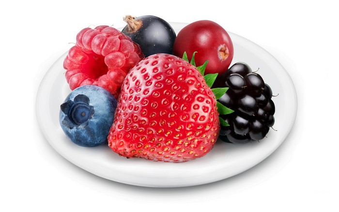 Assortment of Fresh Berries on a Plate