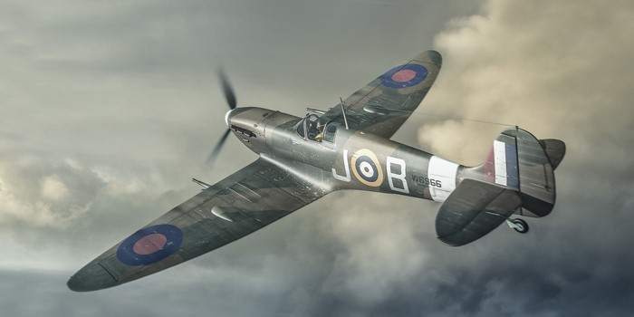 Supermarine Spitfire airplane in flight