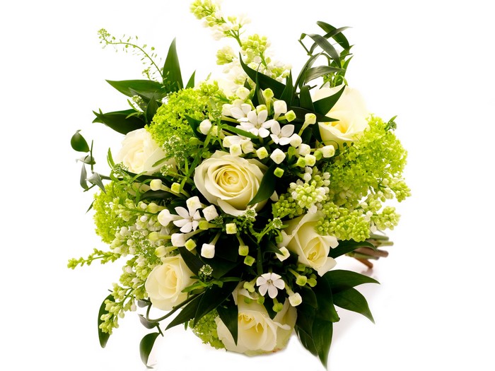 White Roses and Greenery Bouquet