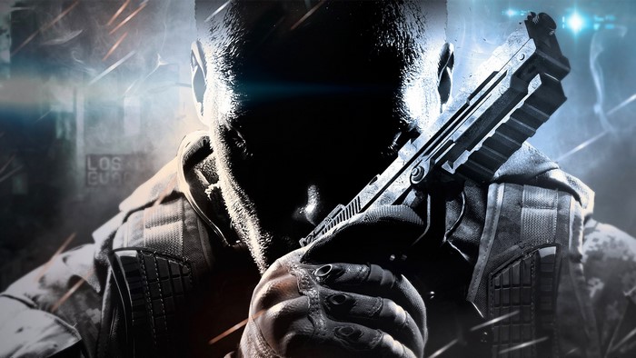Man holding a gun in Call of Duty