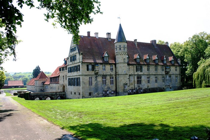 Castle in Germany with a bridge and moat
